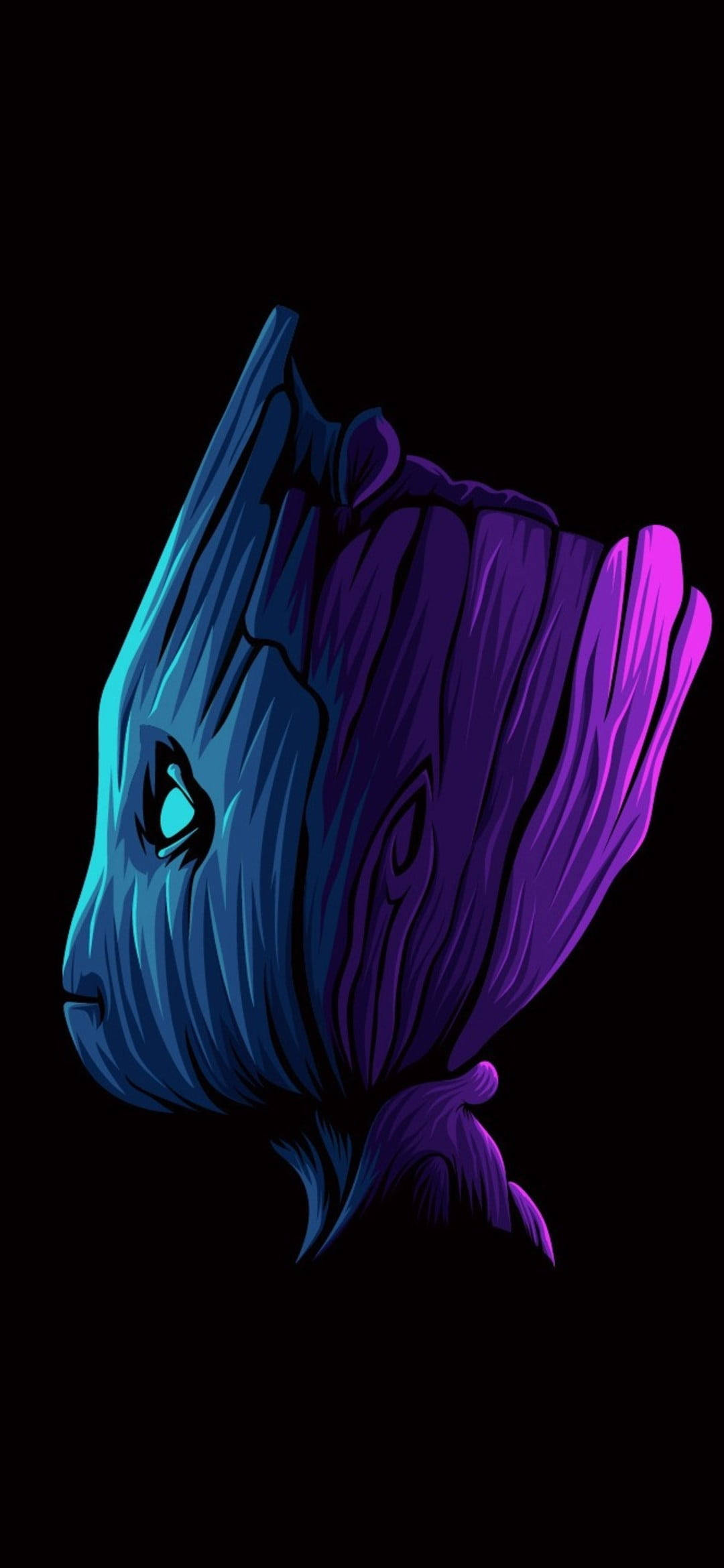 Groot สีดำ AMOLED วอลเปเปอร์