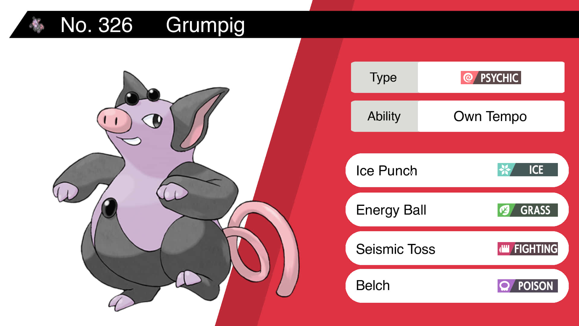 Grumpig พร้อมค่าสถิติ วอลเปเปอร์