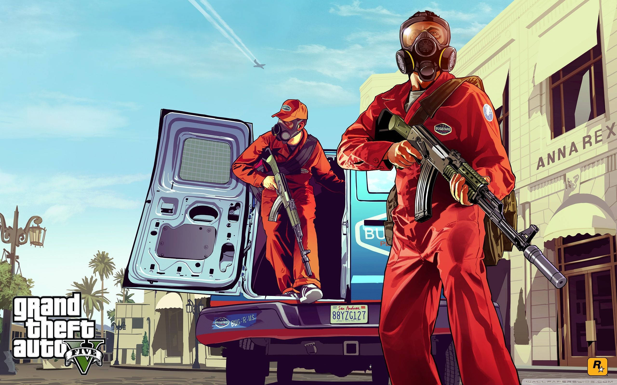 GTA 5 1080p การปล้นธนาคาร วอลเปเปอร์
