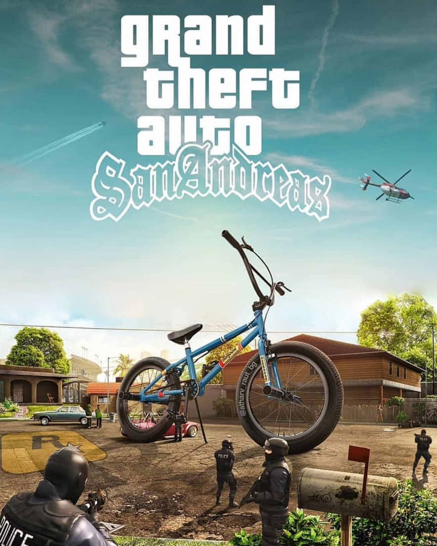 พื้นหลัง GTA แกรนด์เธฟต์ออโต้ ซานแอนเดรียส จักรยาน BMX ใหญ่ วอลเปเปอร์