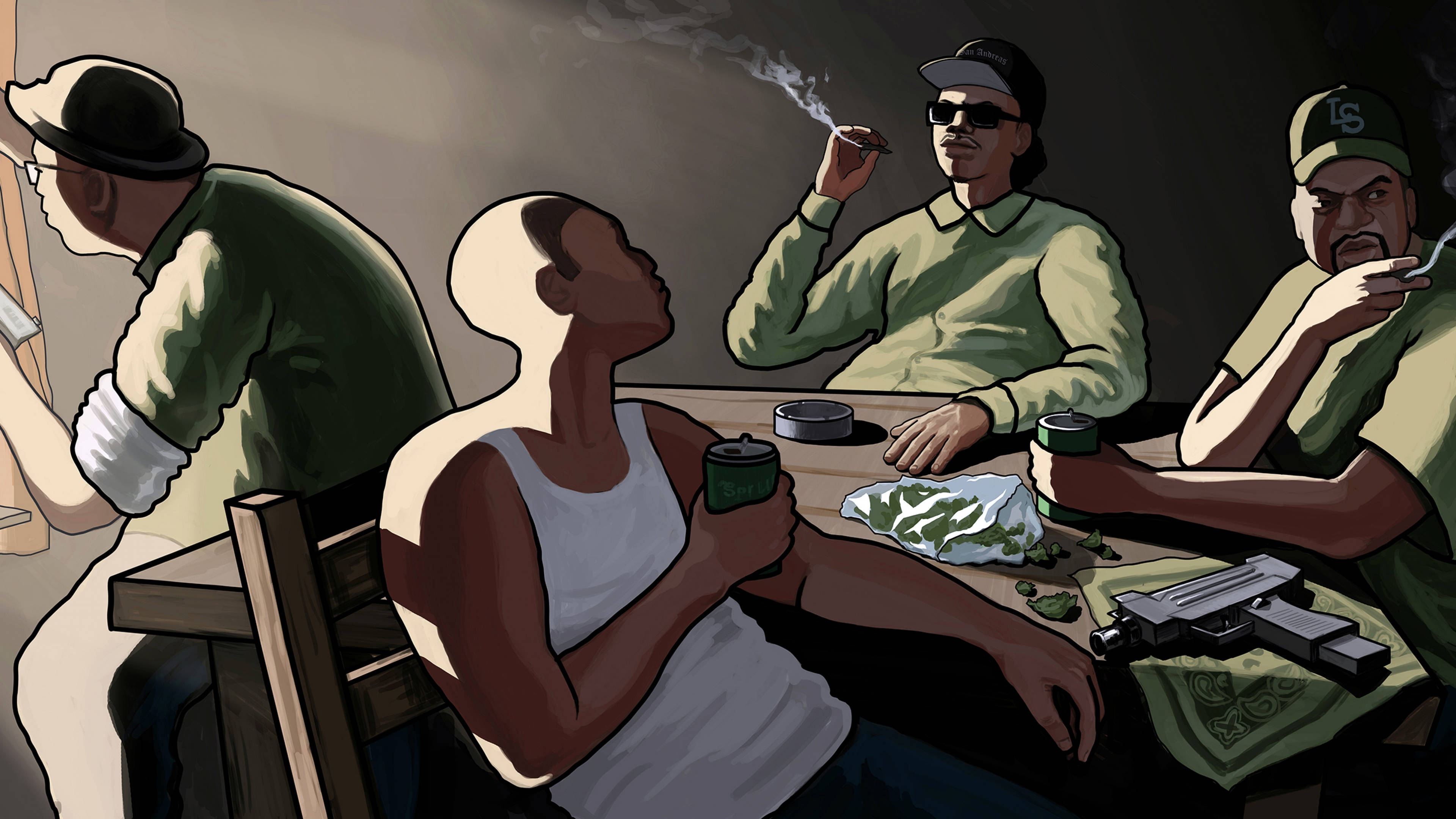 GTA SA 4K การประชุมแก๊ง วอลเปเปอร์
