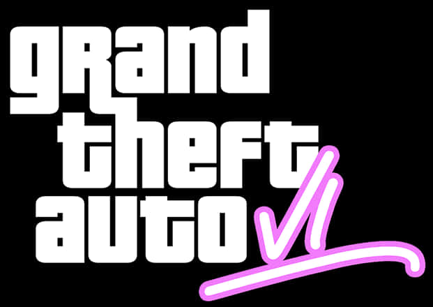 โลโก้ GTA VI พื้นหลังดำ วอลเปเปอร์