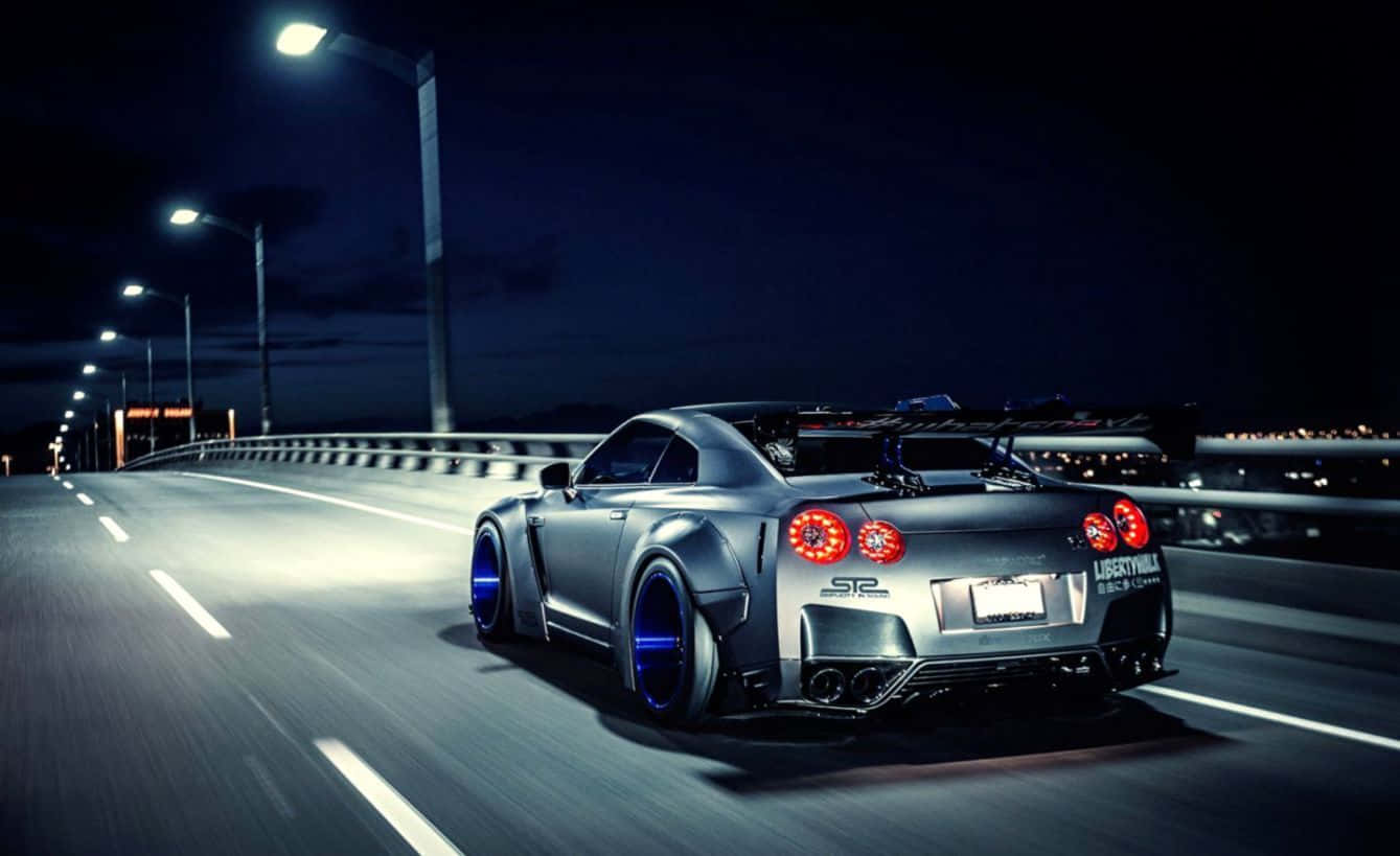 GTR R35 ถนนกลางคืน วอลเปเปอร์