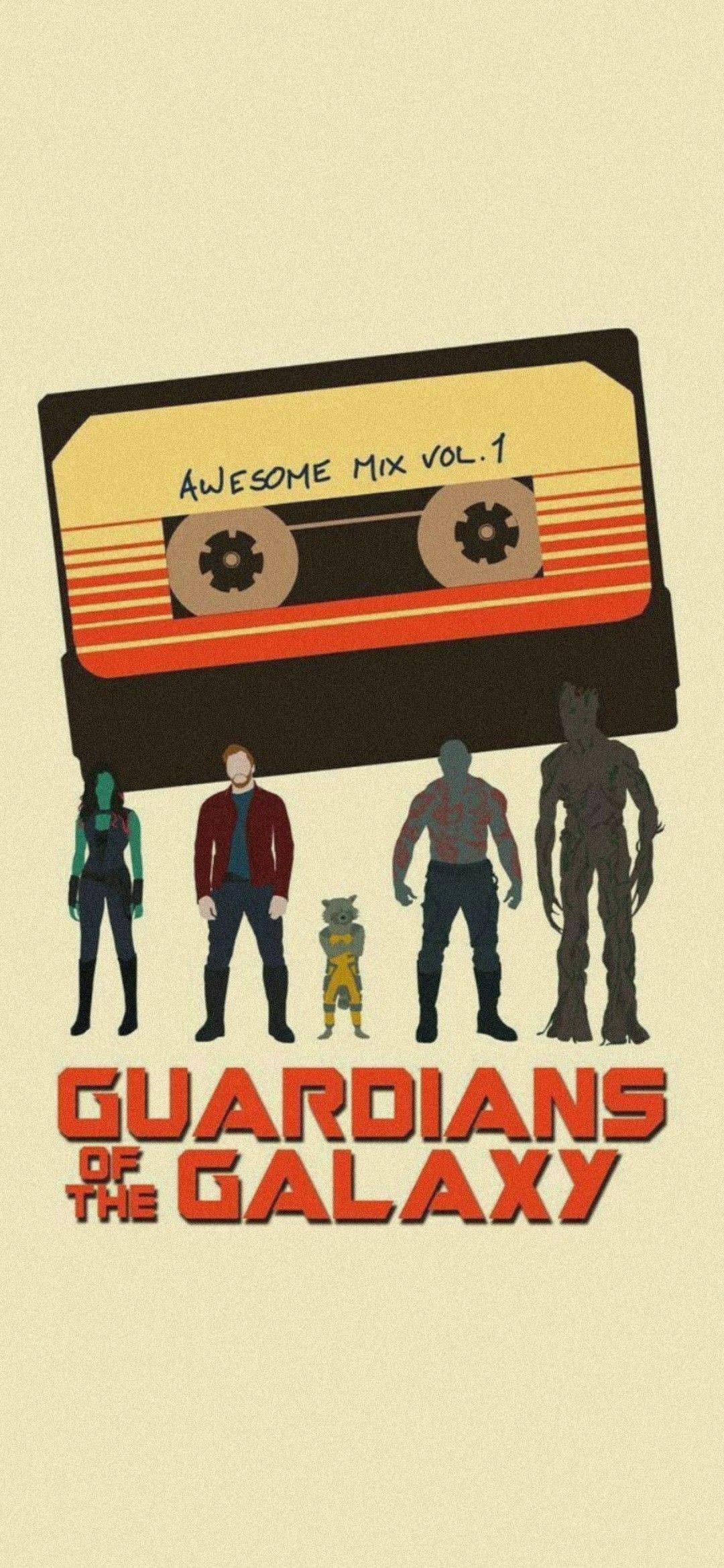 โปสเตอร์วินเทจ Guardians of the Galaxy 4K วอลเปเปอร์