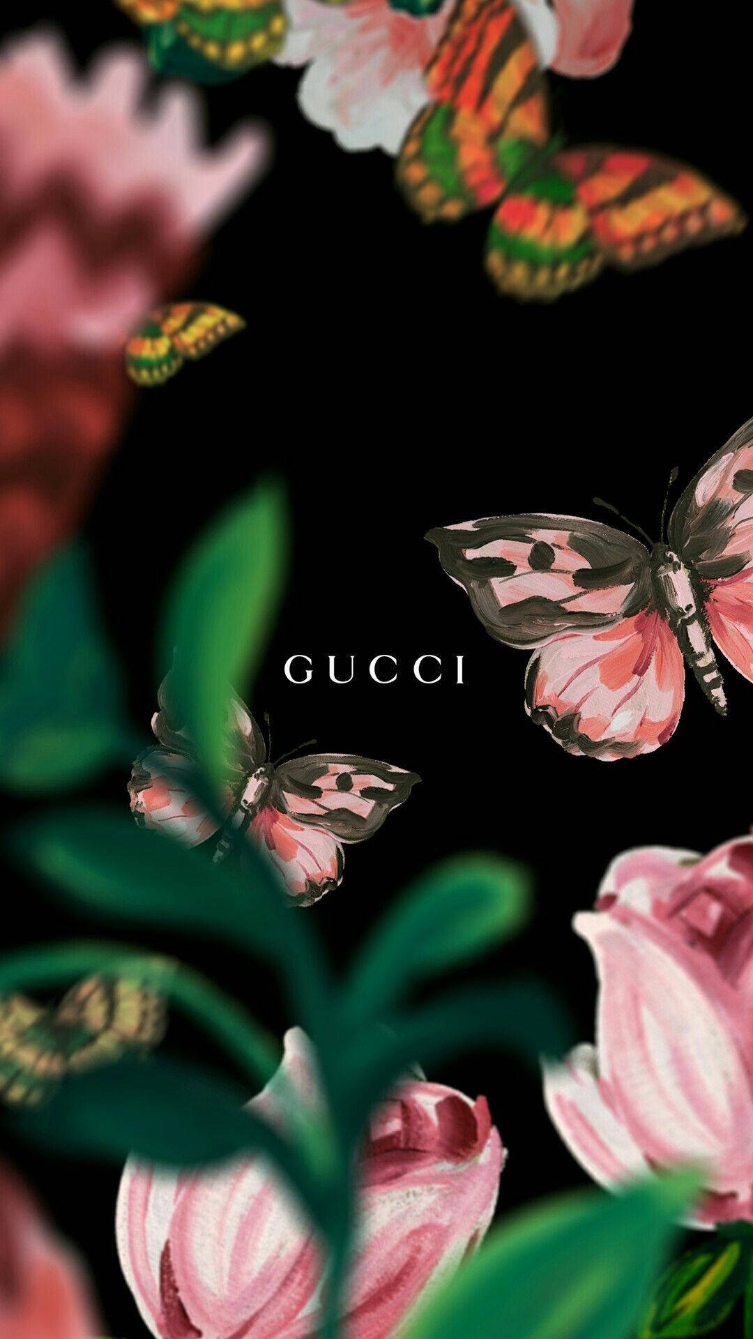ผีเสื้อสวยงามสไตล์ Gucci วอลเปเปอร์