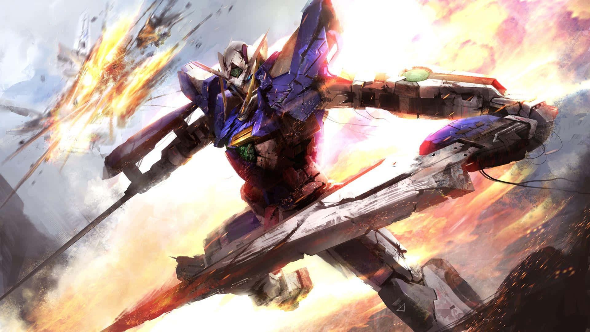 Gundam บินบนเดสก์ท็อป วอลเปเปอร์