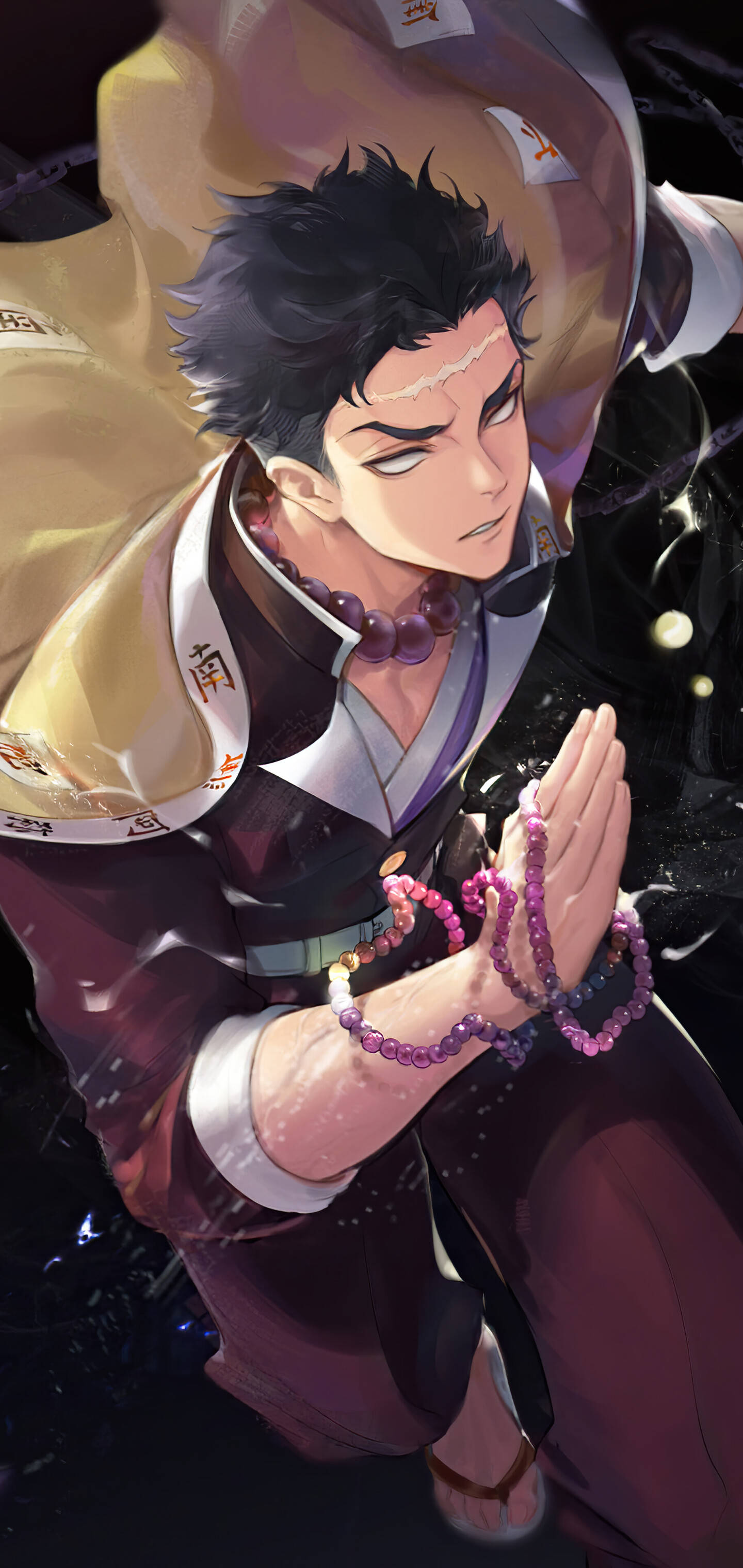 Gyomei Himejima กำลังสวดมนต์ แฟนอาร์ต วอลเปเปอร์