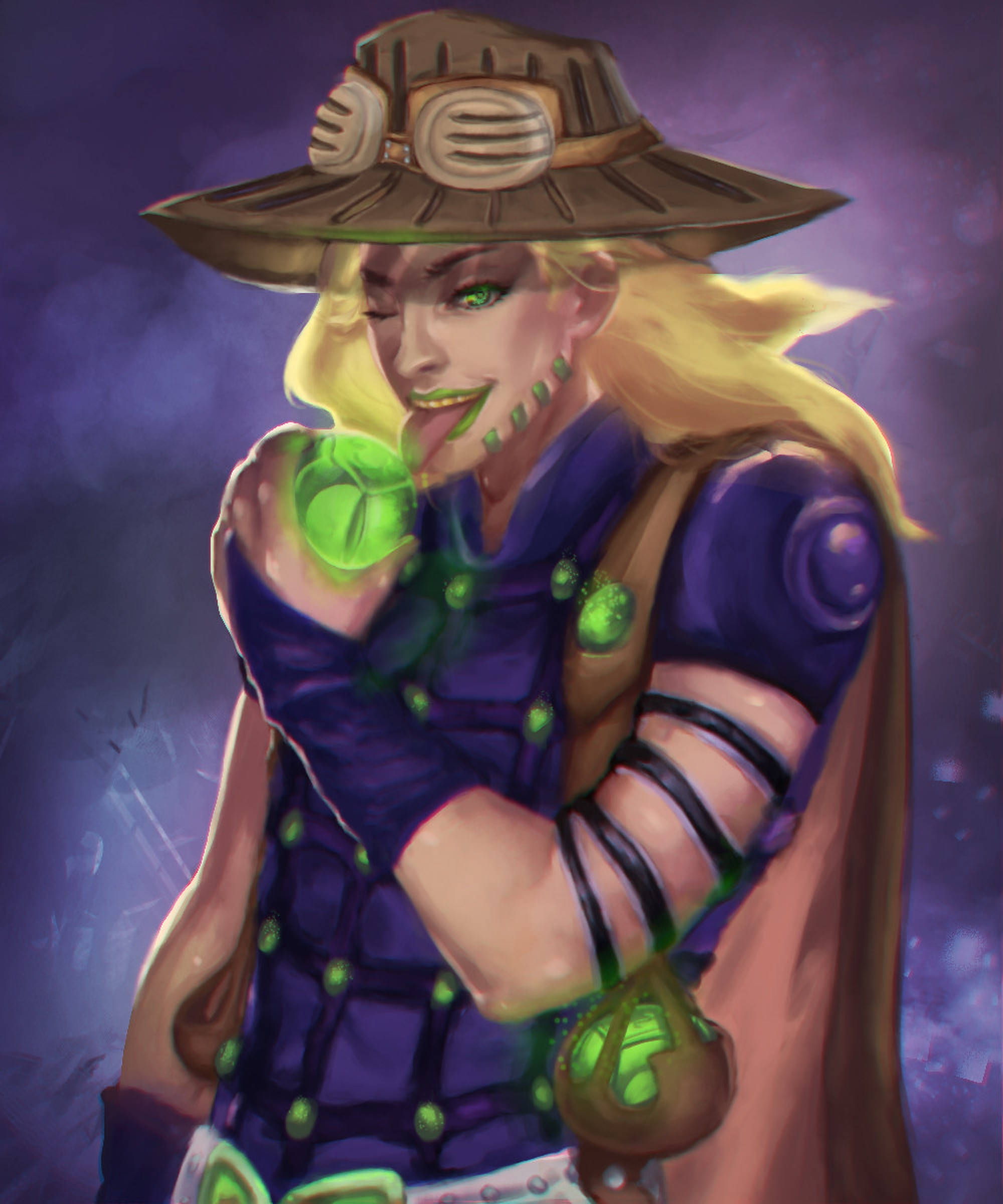Gyro Zeppeli แลบลิ้น วอลเปเปอร์