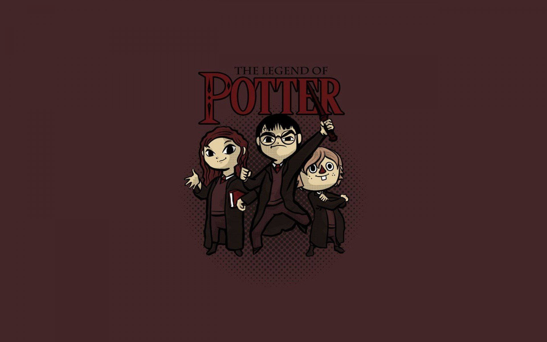 Harry Potter อนิเมชั่น Golden Trio วอลเปเปอร์