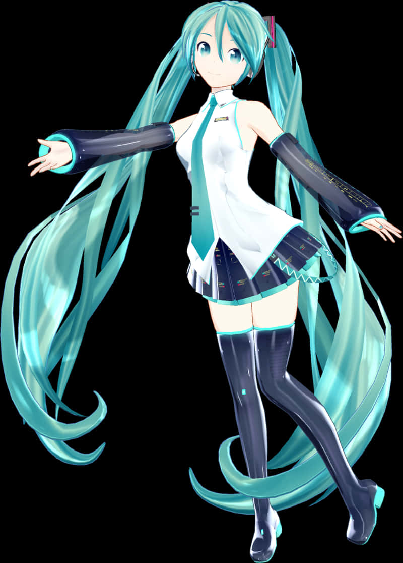 โพสท่า Hatsune Miku ไอดอลเสมือน วอลเปเปอร์