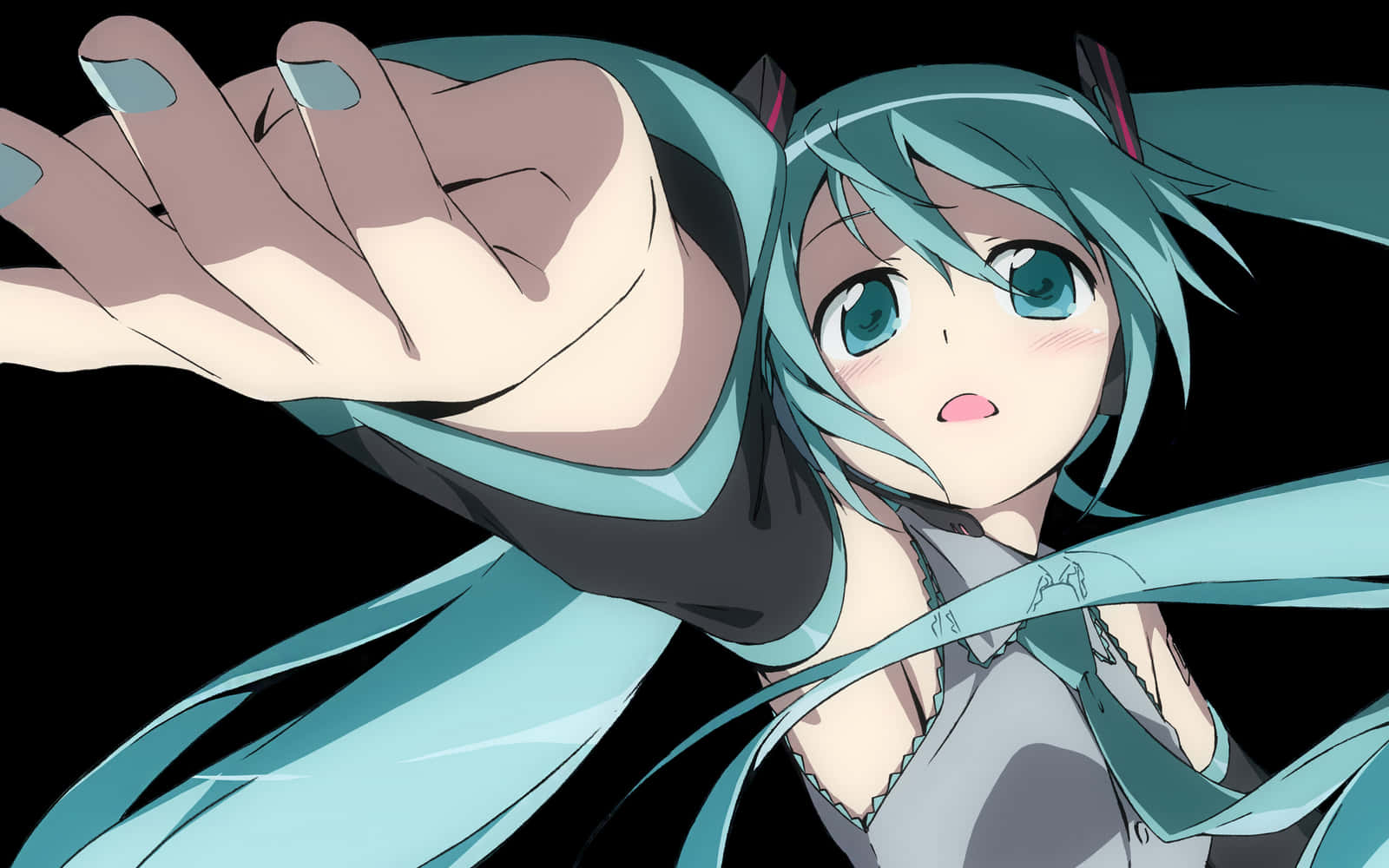 Hatsune Miku ยื่นมือออกมา วอลเปเปอร์
