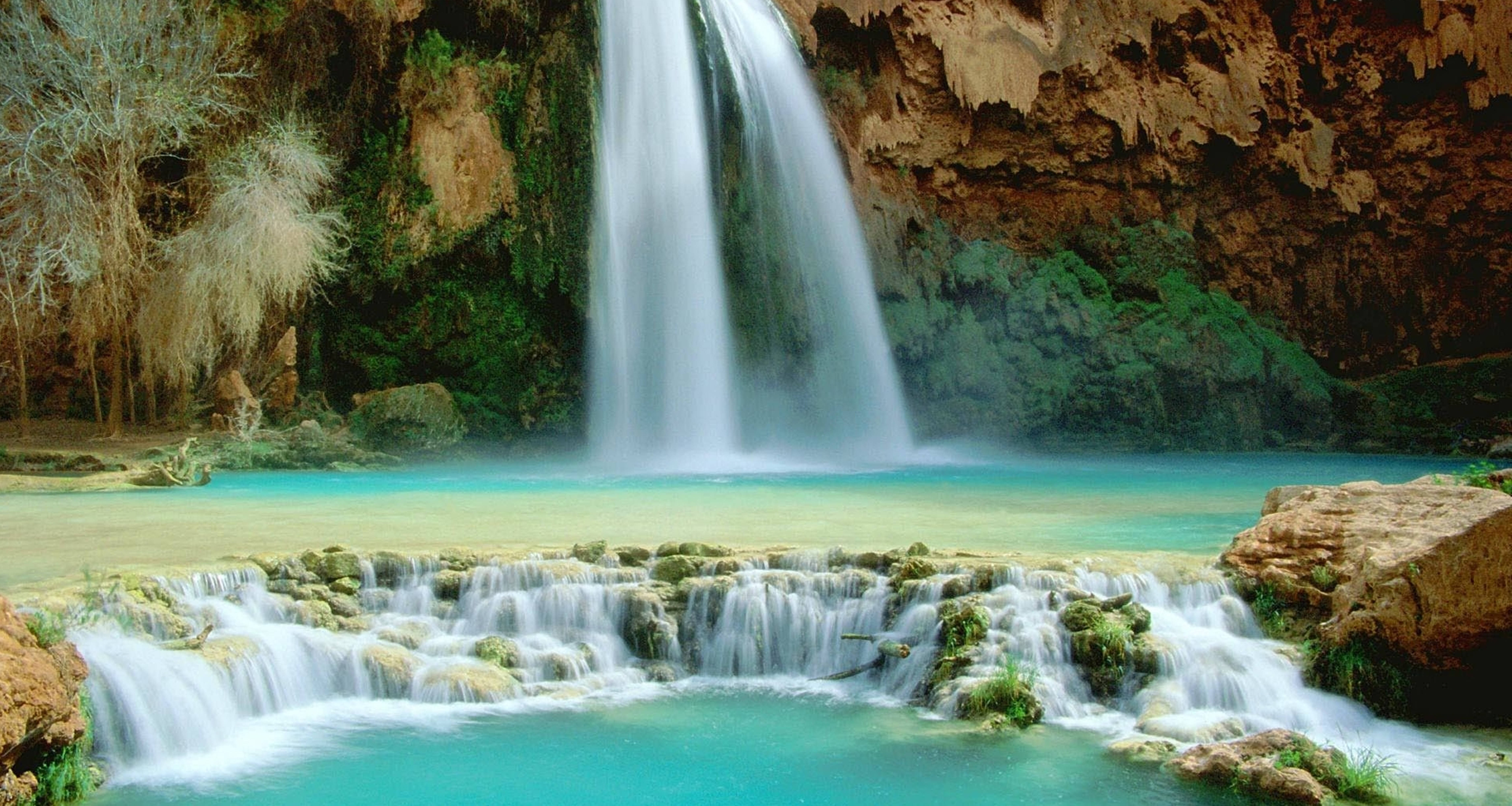 น้ำตก Havasu Falls แบบ HD รัฐแอริโซนา สหรัฐอเมริกา วอลเปเปอร์