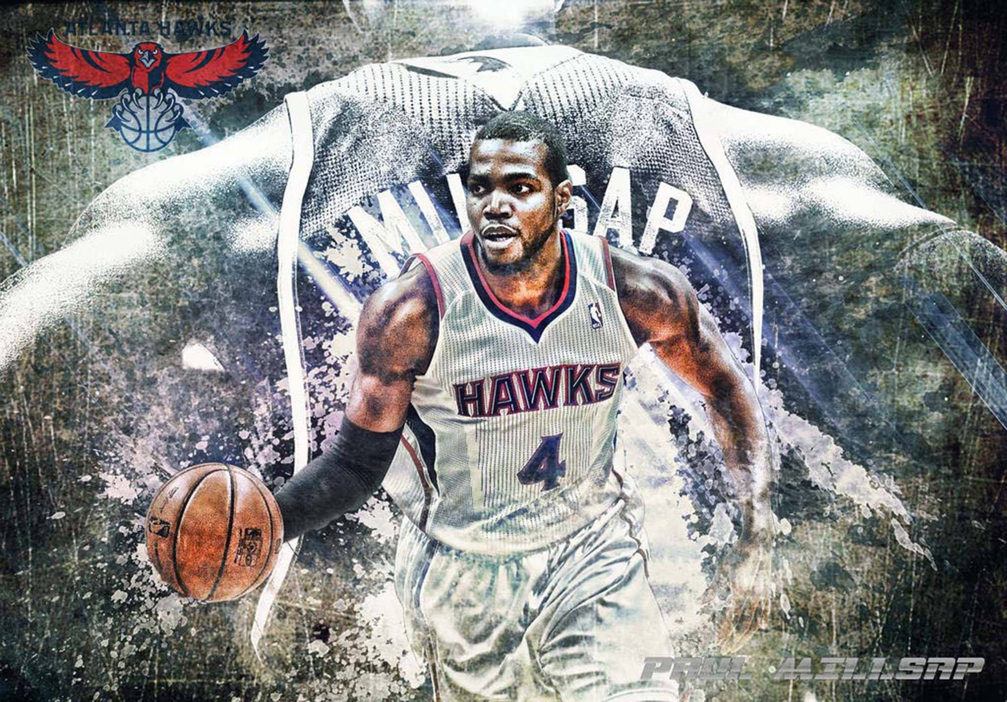 Hawks Paul Millsap อาร์ตเกรันจ์ วอลเปเปอร์
