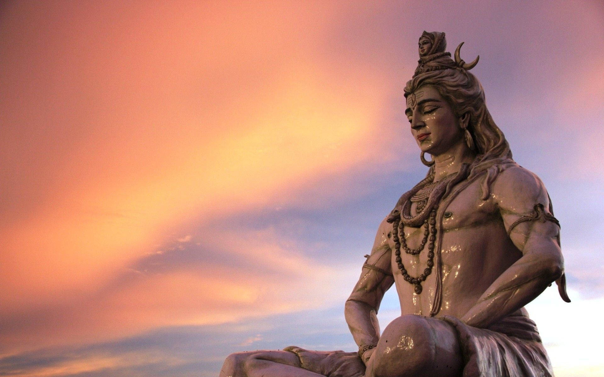 พระศิวะสมาธิยามพระอาทิตย์ตกดิน HD Bholenath วอลเปเปอร์
