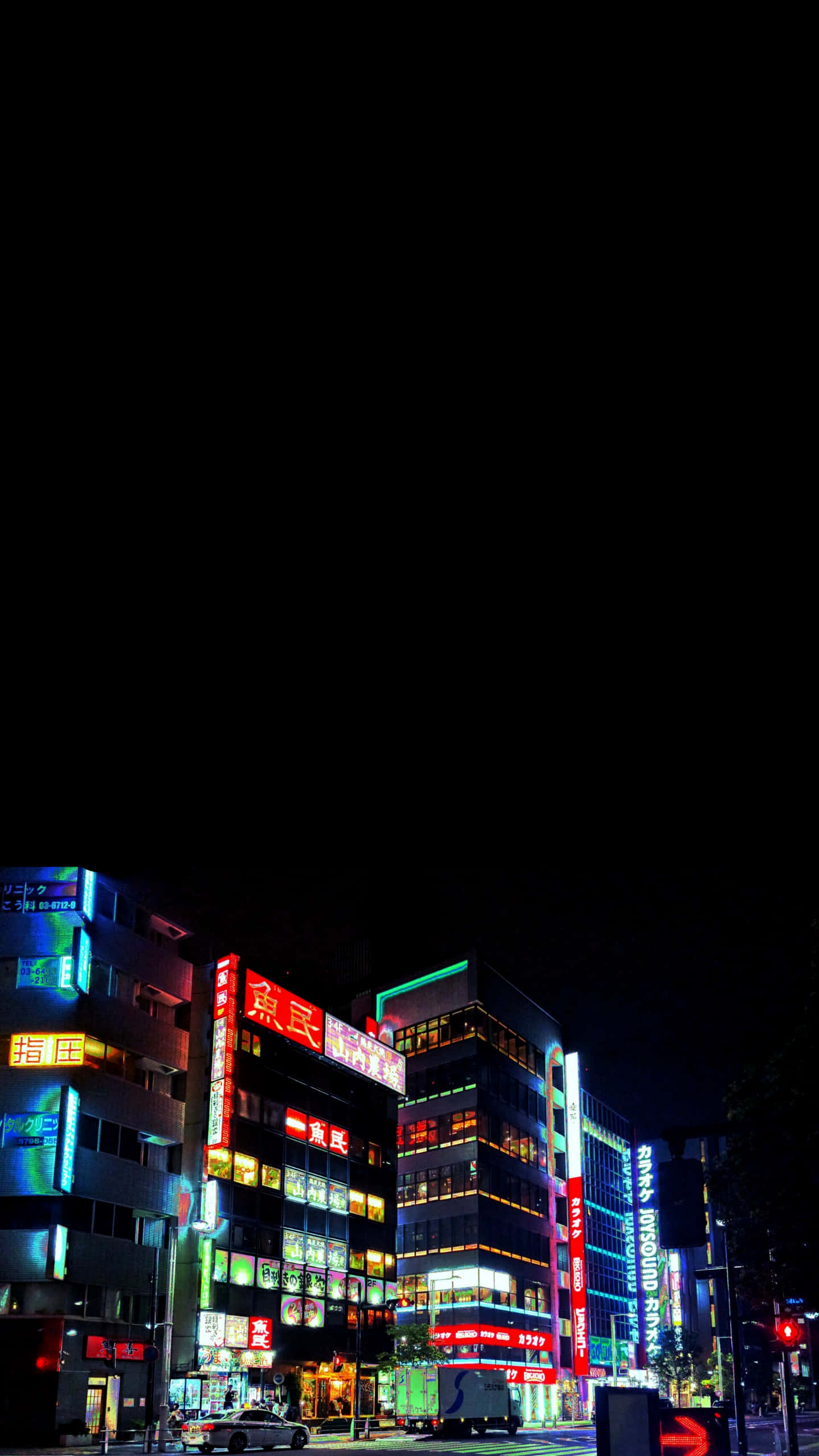 พื้นหลังยามค่ำคืนโตเกียวแบบ HD OLED วอลเปเปอร์