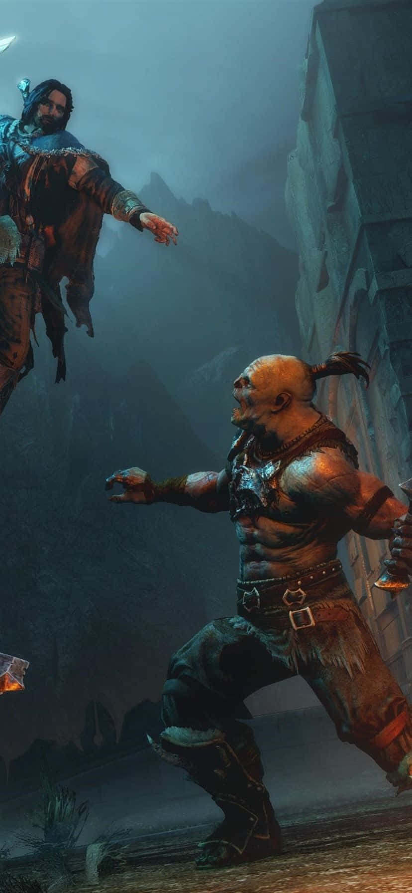 HD พื้นหลังโจมTCกระโดด Shadow Of Mordor วอลเปเปอร์