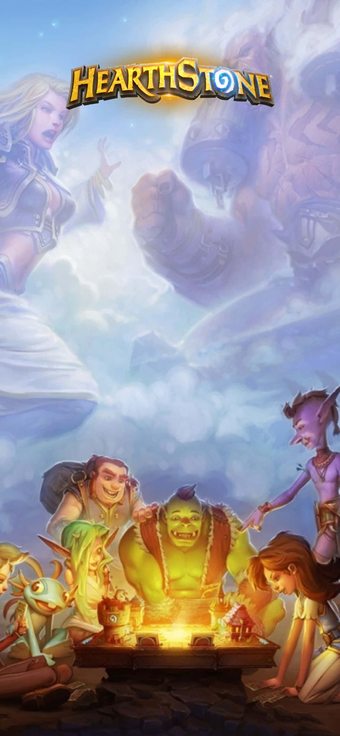 คำบรรยาย: ร่วมต่อสู้สุดยิ่งกับวอลเปเปอร์ Hearthstone สำหรับ iPhone XS วอลเปเปอร์