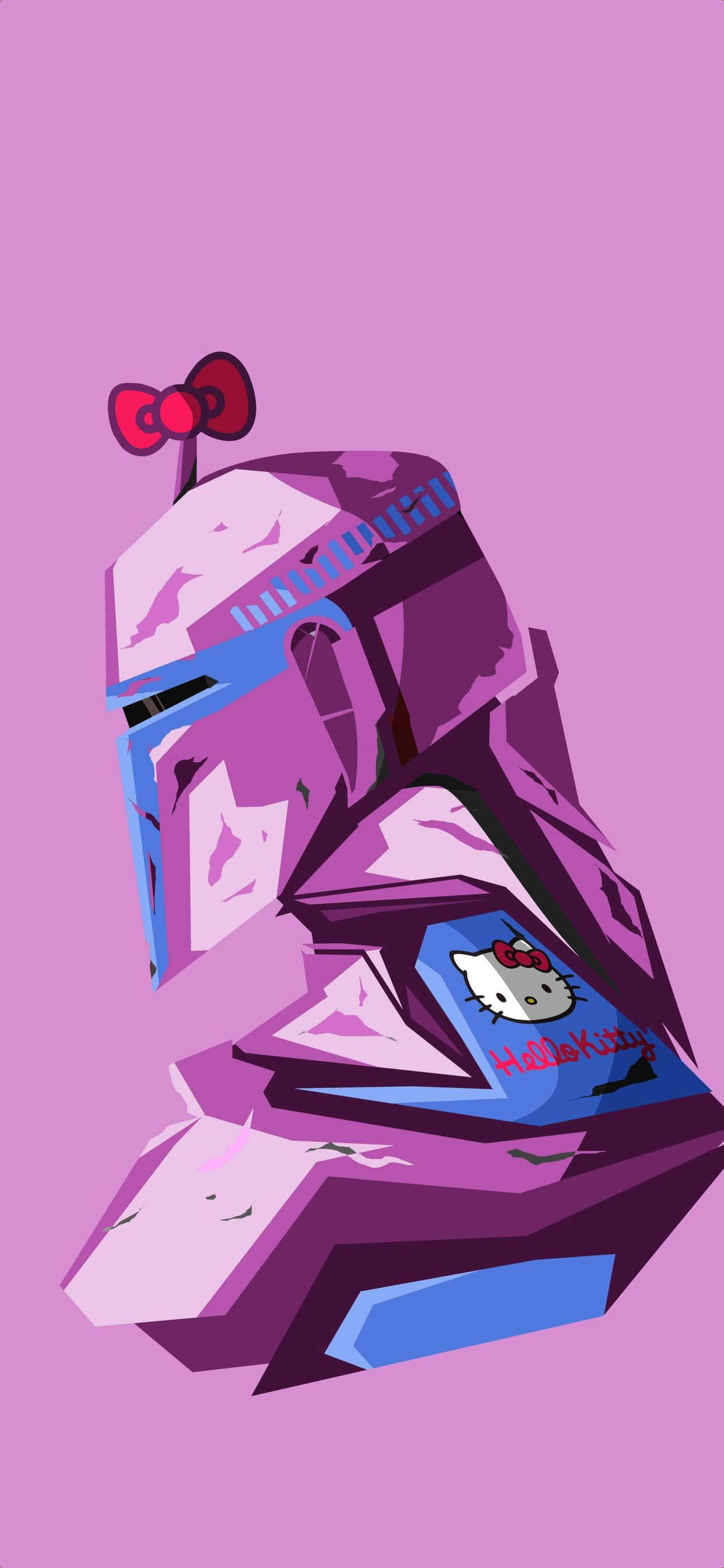 สติกเกอร์ Hello Kitty Boba Fett The Mandalorian iPhone วอลเปเปอร์