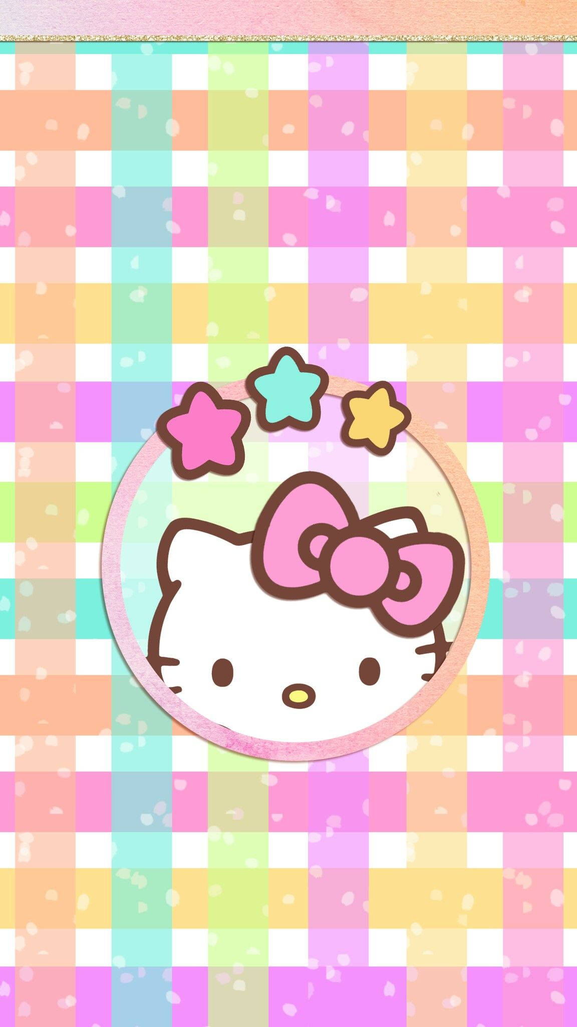 Hello Kitty คาวาอี้ลายสานพาสเทล วอลเปเปอร์