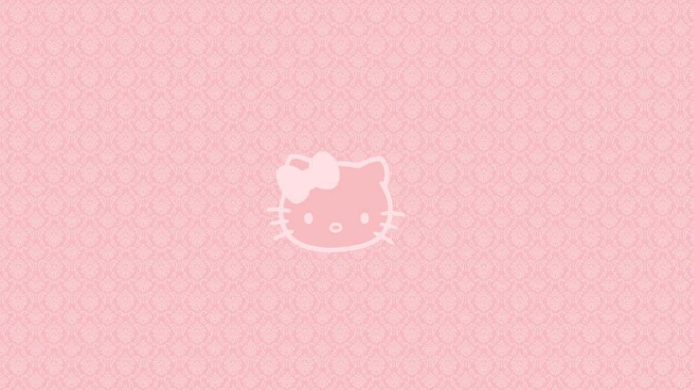 โน๊ตบุ๊คสไตล์เกรันจ์สีชมพู Hello Kitty วอลเปเปอร์