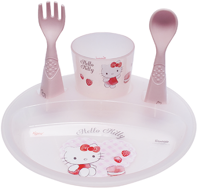 ชุดจานชามเด็ก Hello Kitty วอลเปเปอร์