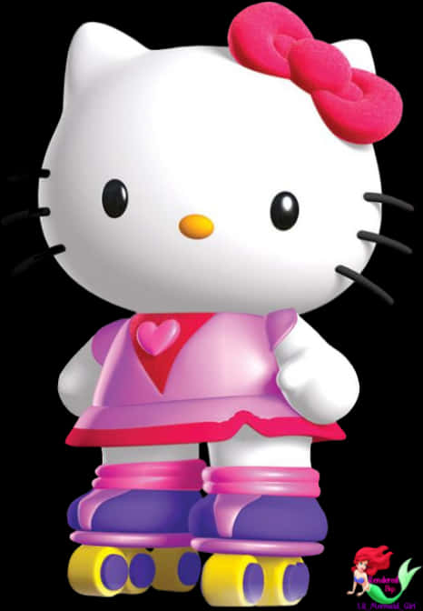 Hello Kitty เล่นโรลเลอร์สเก็ต วอลเปเปอร์