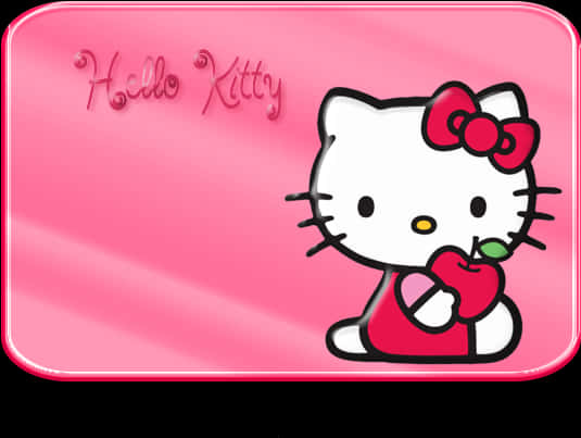 ภาพวาด Hello Kitty กับแอปเปิ้ล วอลเปเปอร์