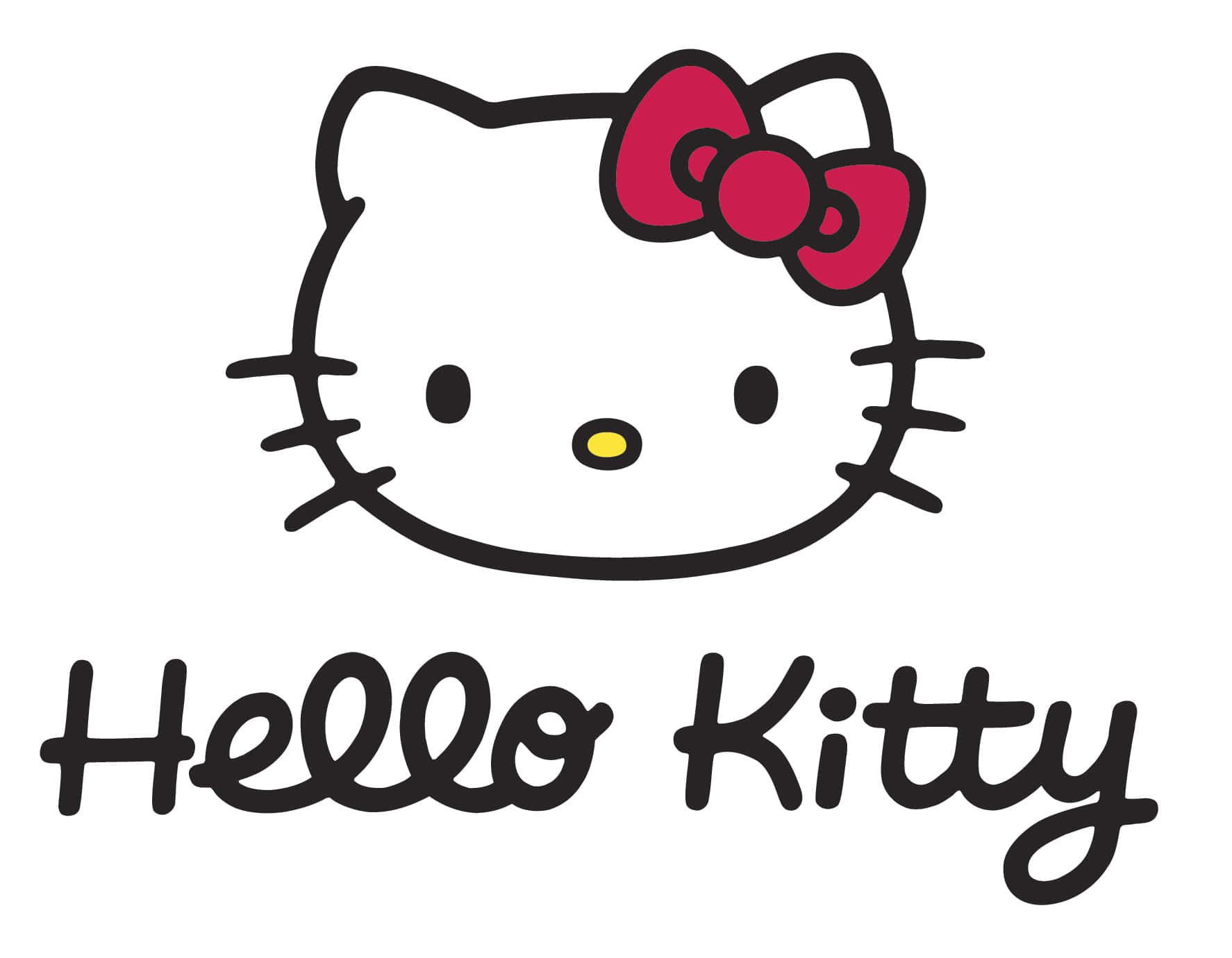 โลโก้ Hello Kitty พร้อมโบว์สีแดง วอลเปเปอร์