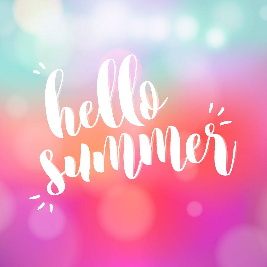 กราฟิกคำว่า Hello Summer แบบไล่สี วอลเปเปอร์
