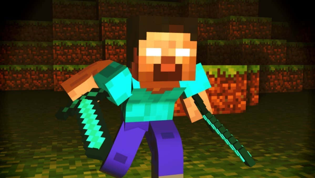 พื้นหลังเคลื่อนไหวตัวละคร Herobrine จาก Minecraft วอลเปเปอร์