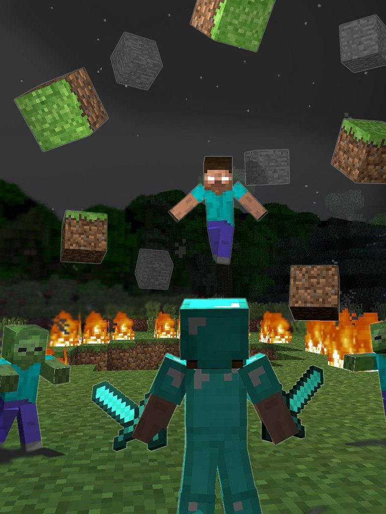 Herobrine ปะทะ Steve วอลเปเปอร์