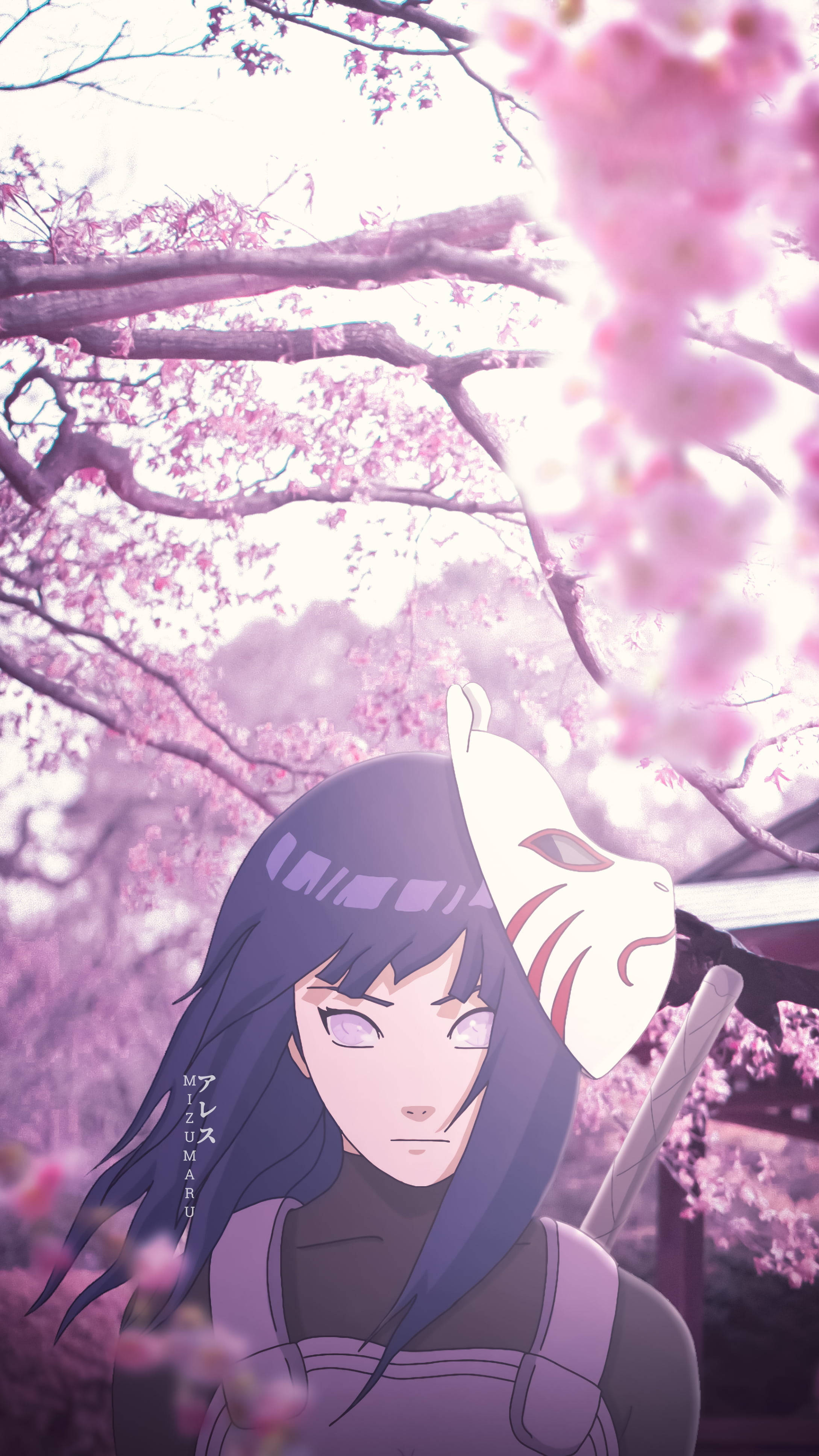 สาวอนิเมะสไตล์ Hinata Hyuga สำหรับ iPhone วอลเปเปอร์