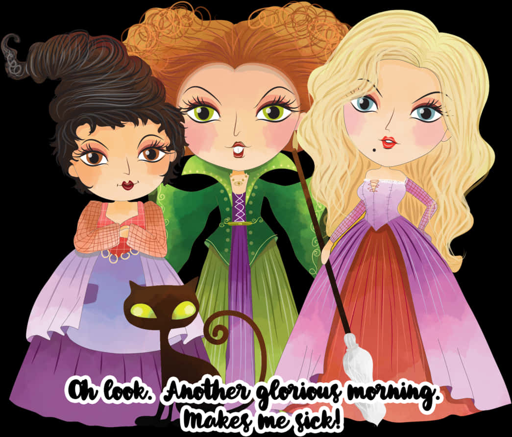 การ์ตูนพี่น้องแซนเดอร์สันจาก Hocus Pocus วอลเปเปอร์