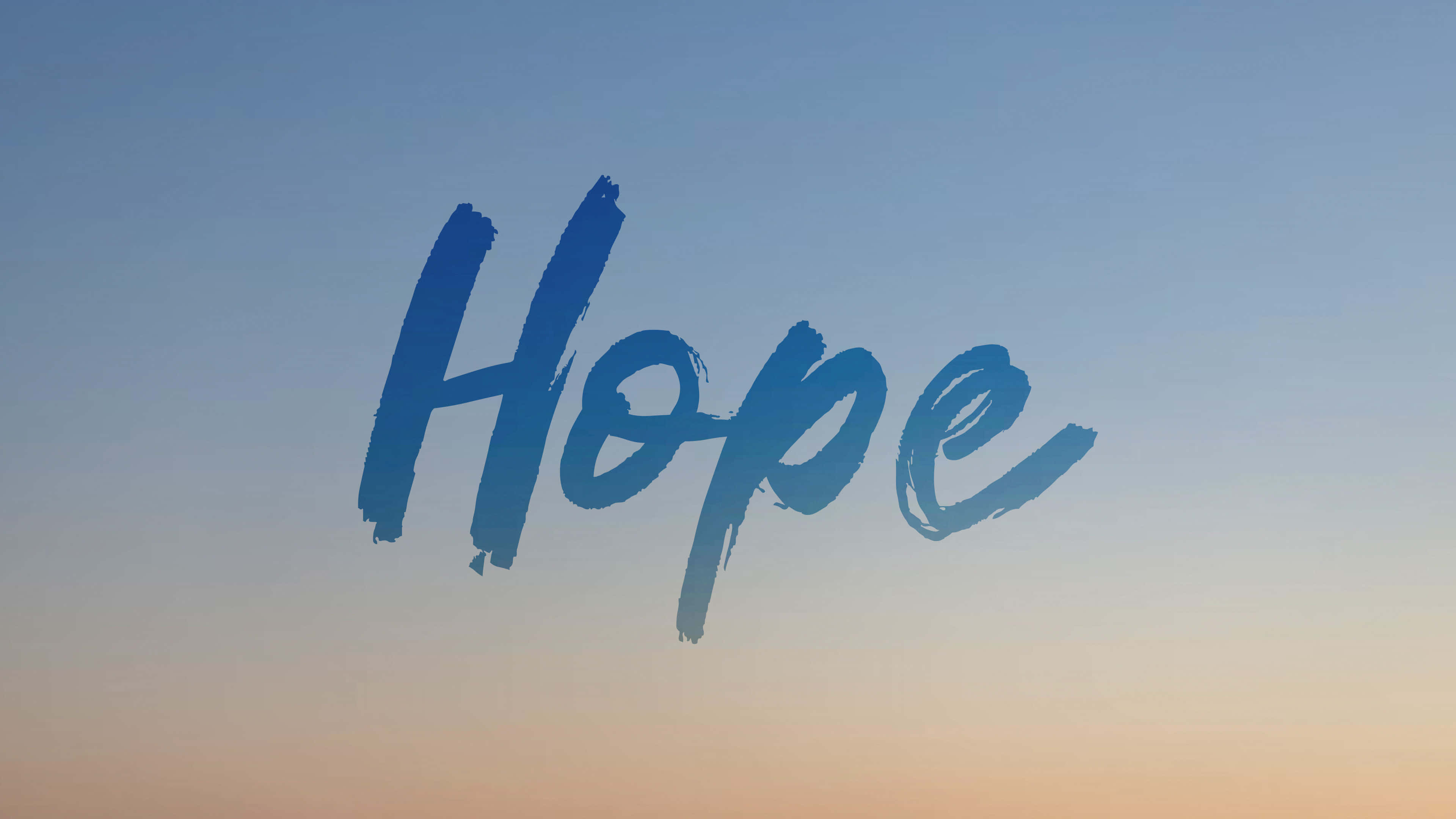 คำว่า Hope ศิลปะตัวอักษร พื้นหลังสีออมเบร วอลเปเปอร์