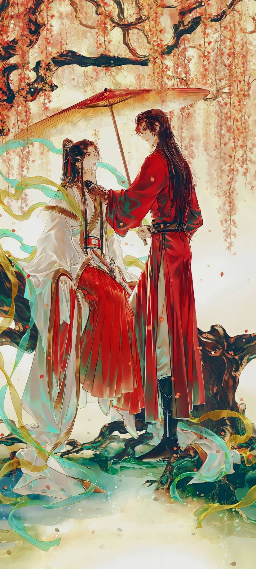 Hua Cheng ใต้ต้นซากุระ วอลเปเปอร์