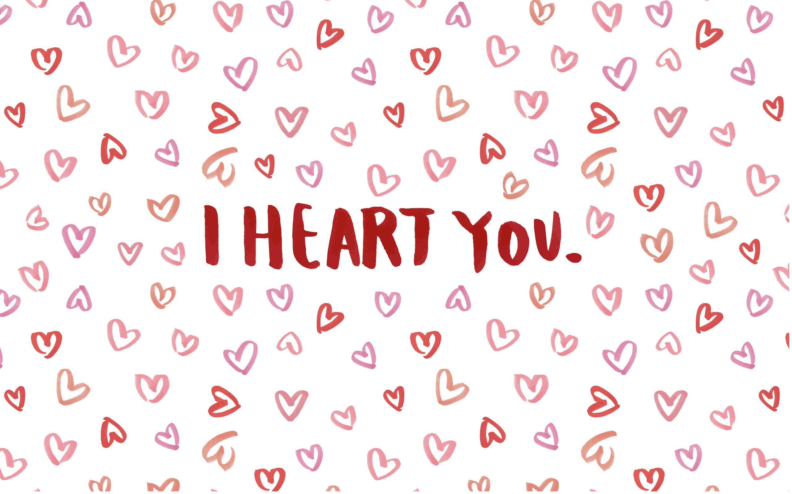 น่ารักสวยงาม I Heart You สำหรับคอมพิวเตอร์ วอลเปเปอร์