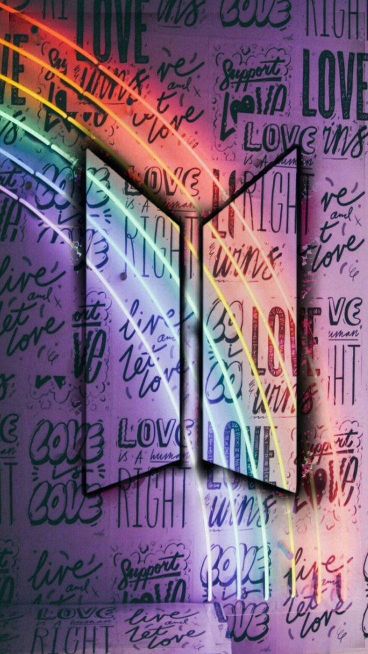 I Purple You BTS นีออนสายรุ้ง วอลเปเปอร์