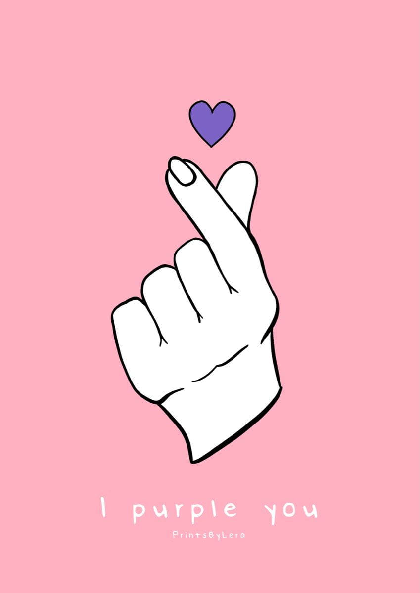 พื้นหลังนิ้วหัวใจ I Purple You วอลเปเปอร์