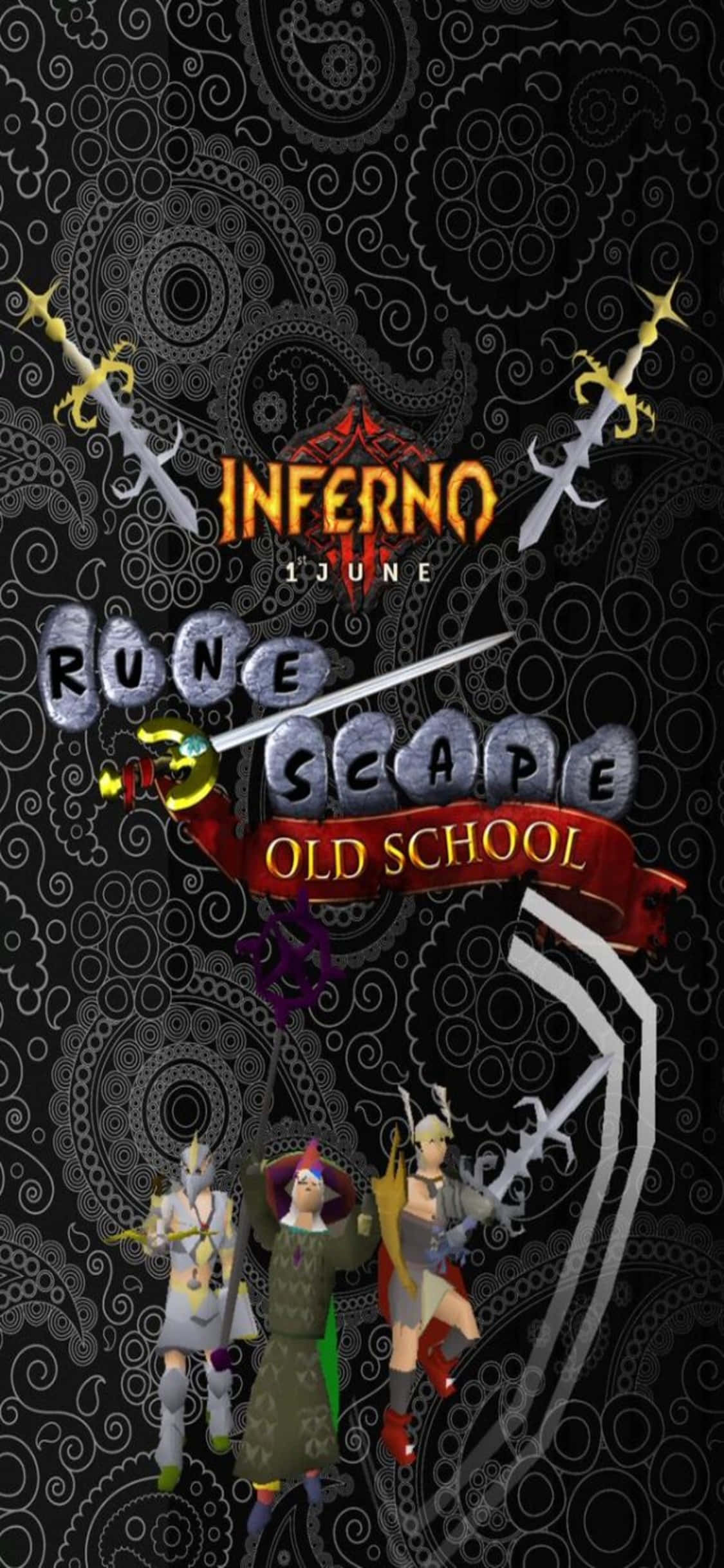 Inferno พร้อมพื้นหลัง iPhone X Runescape Oldschool วอลเปเปอร์