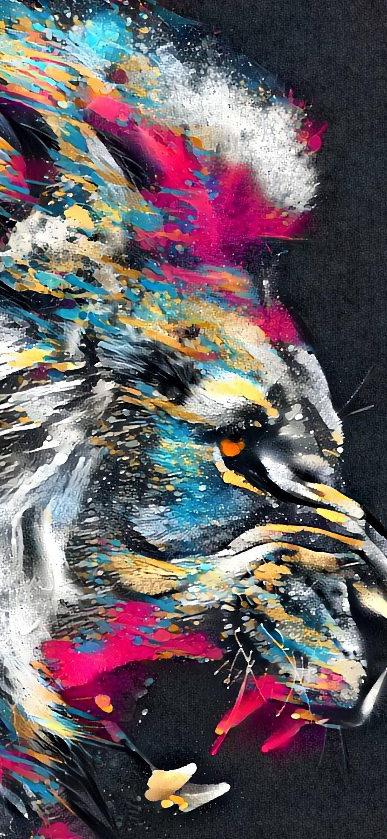 iPhone 11 Pro Max Lion Painting วอลเปเปอร์