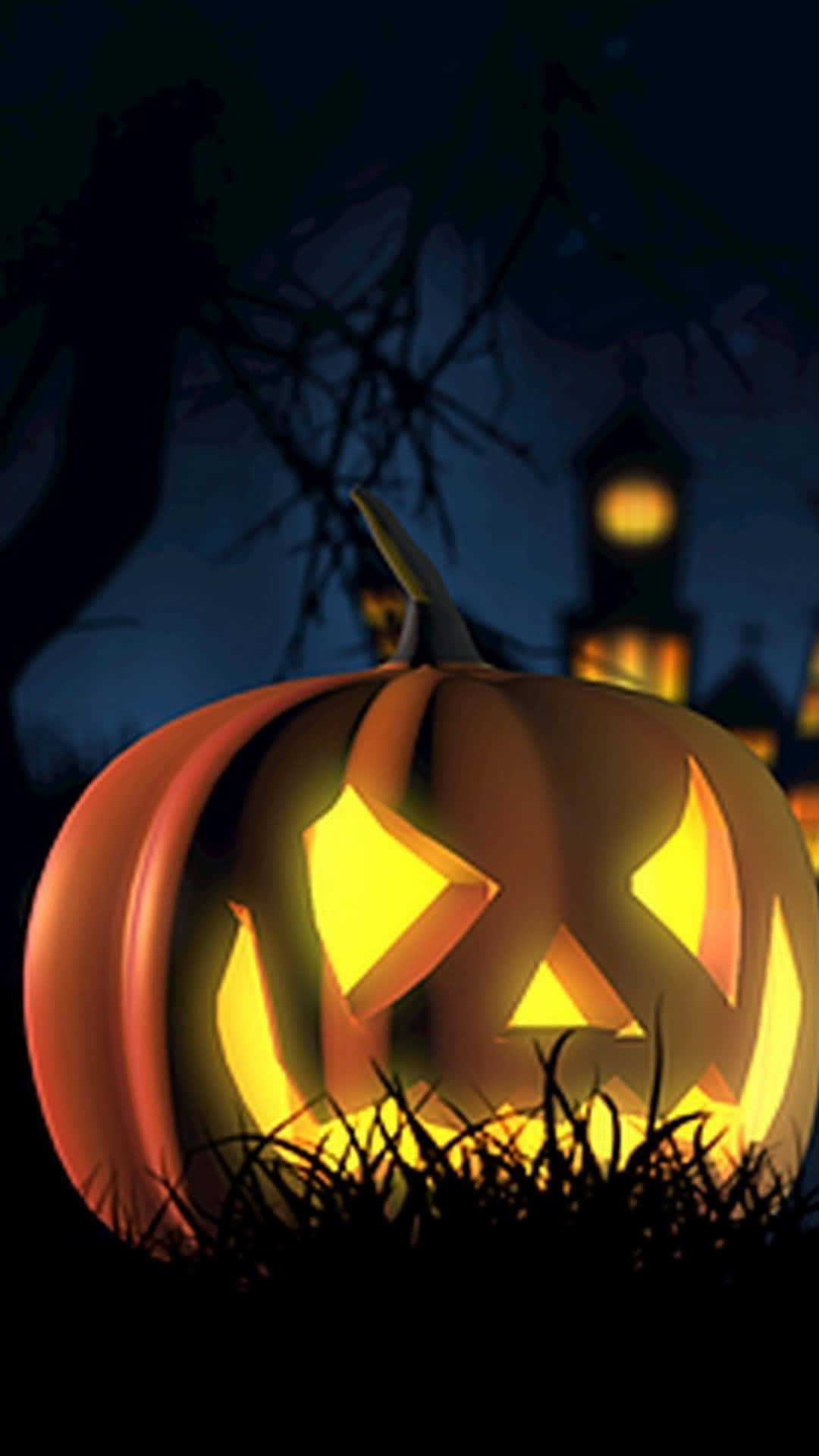 พื้นหลัง iPhone ฮาโลวีน Jack O Lantern เรืองแสง วอลเปเปอร์