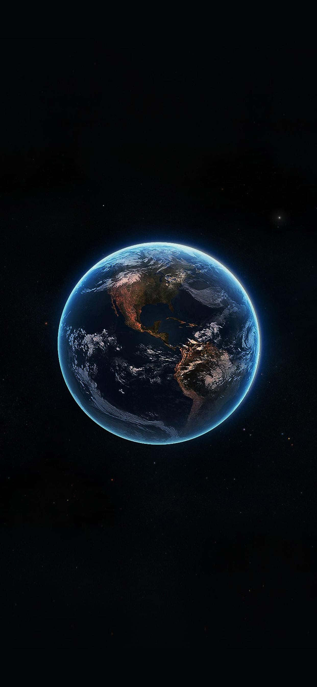 มุมมองจากบนลงมาของโลกที่เห็นจาก iPhone วอลเปเปอร์