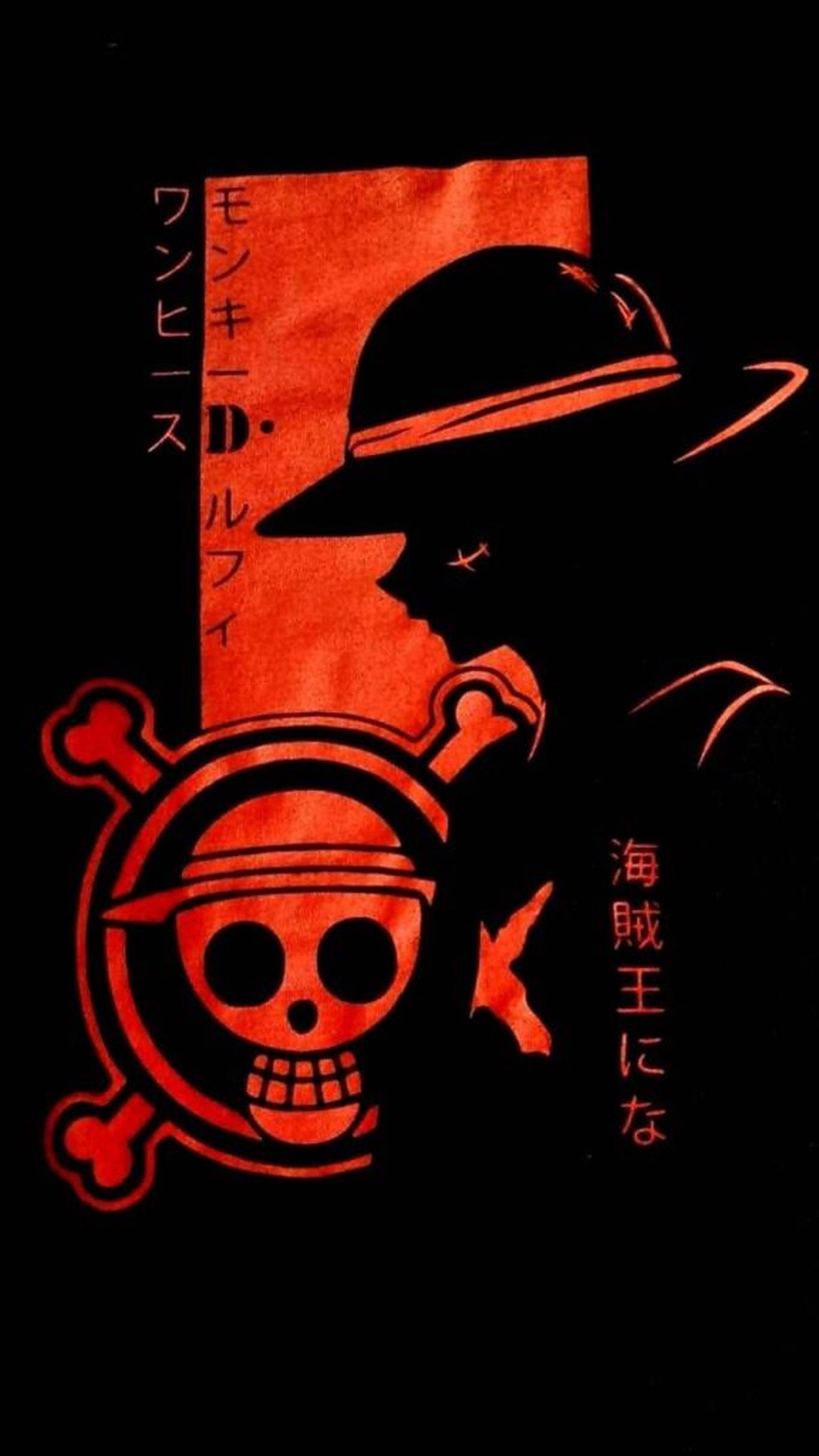 วอลเปเปอร์ iPhone ศิลปะ One Piece สีแดง วอลเปเปอร์