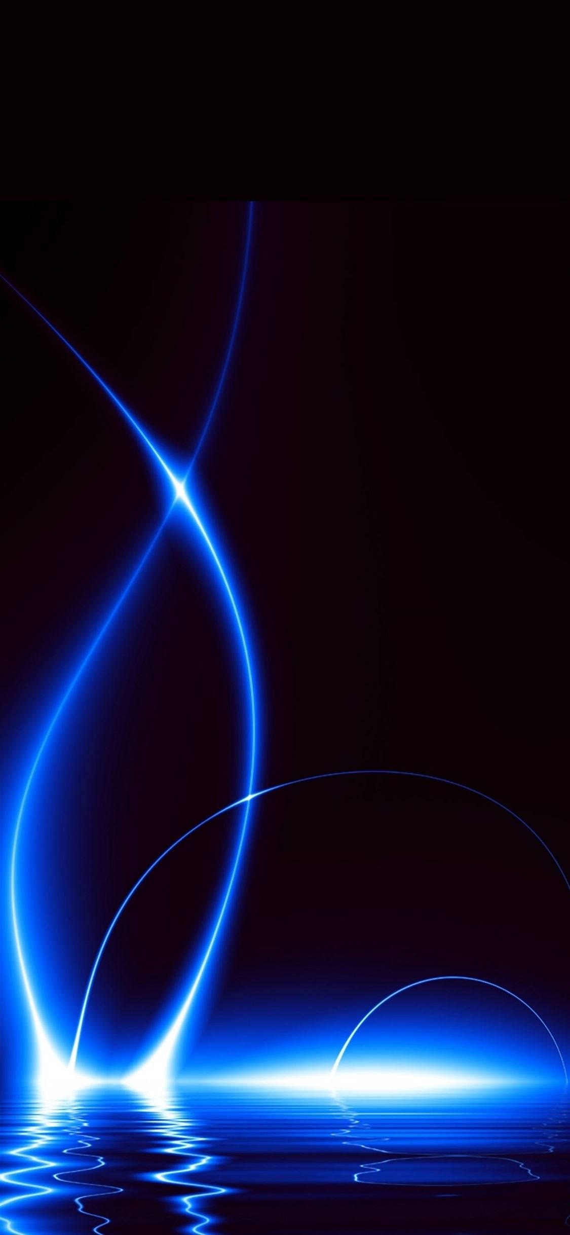 แสงสีฟ้าบนพื้นหลังมืดสำหรับ iPhone วอลเปเปอร์