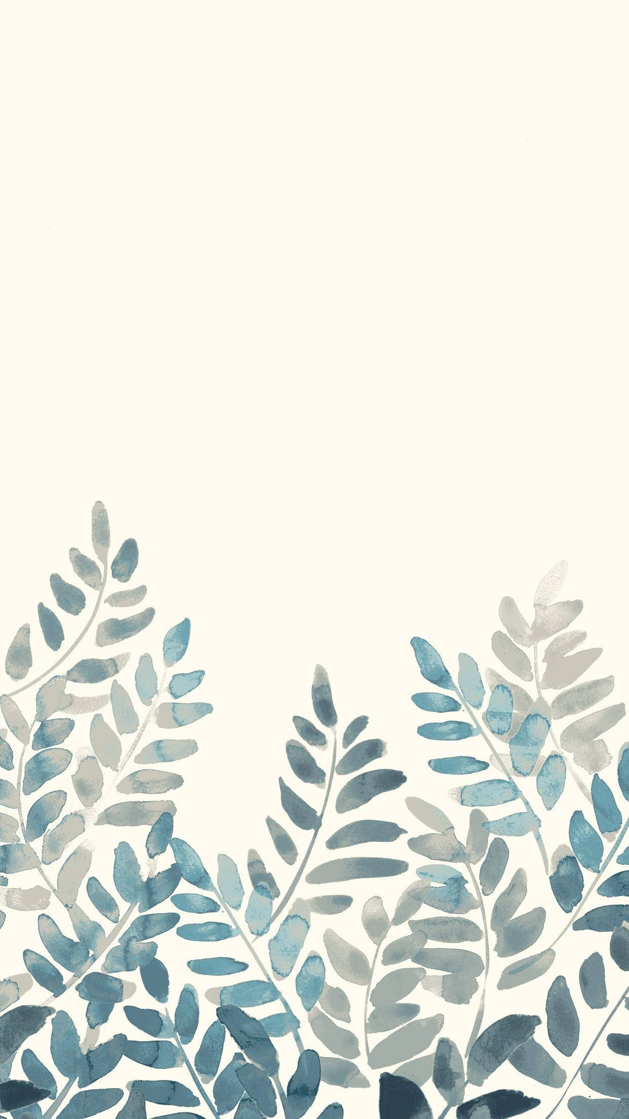 ภาพวาดใบไม้สีพาสเทลสำหรับ iPhone วอลเปเปอร์