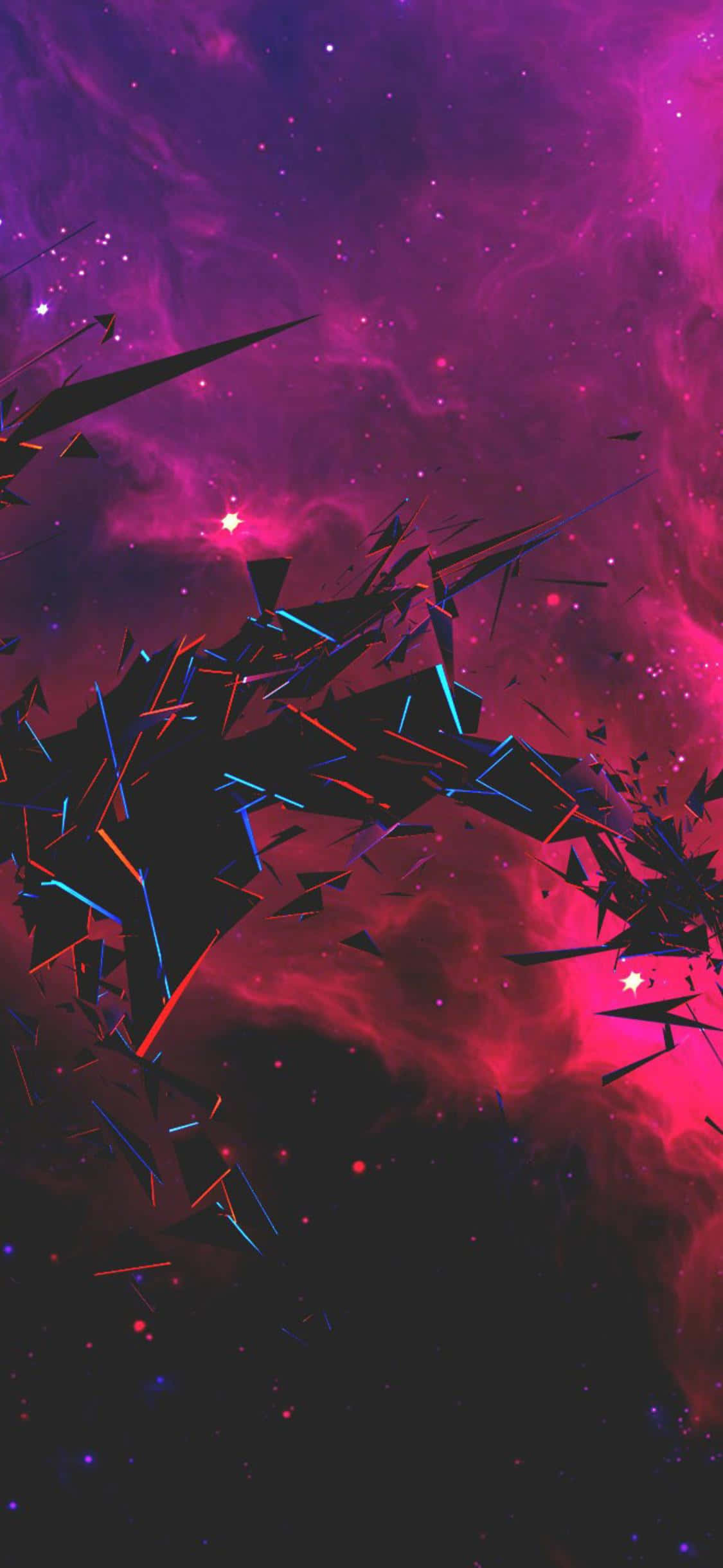 iPhone X Abstract Shattered Glass Sky วอลเปเปอร์