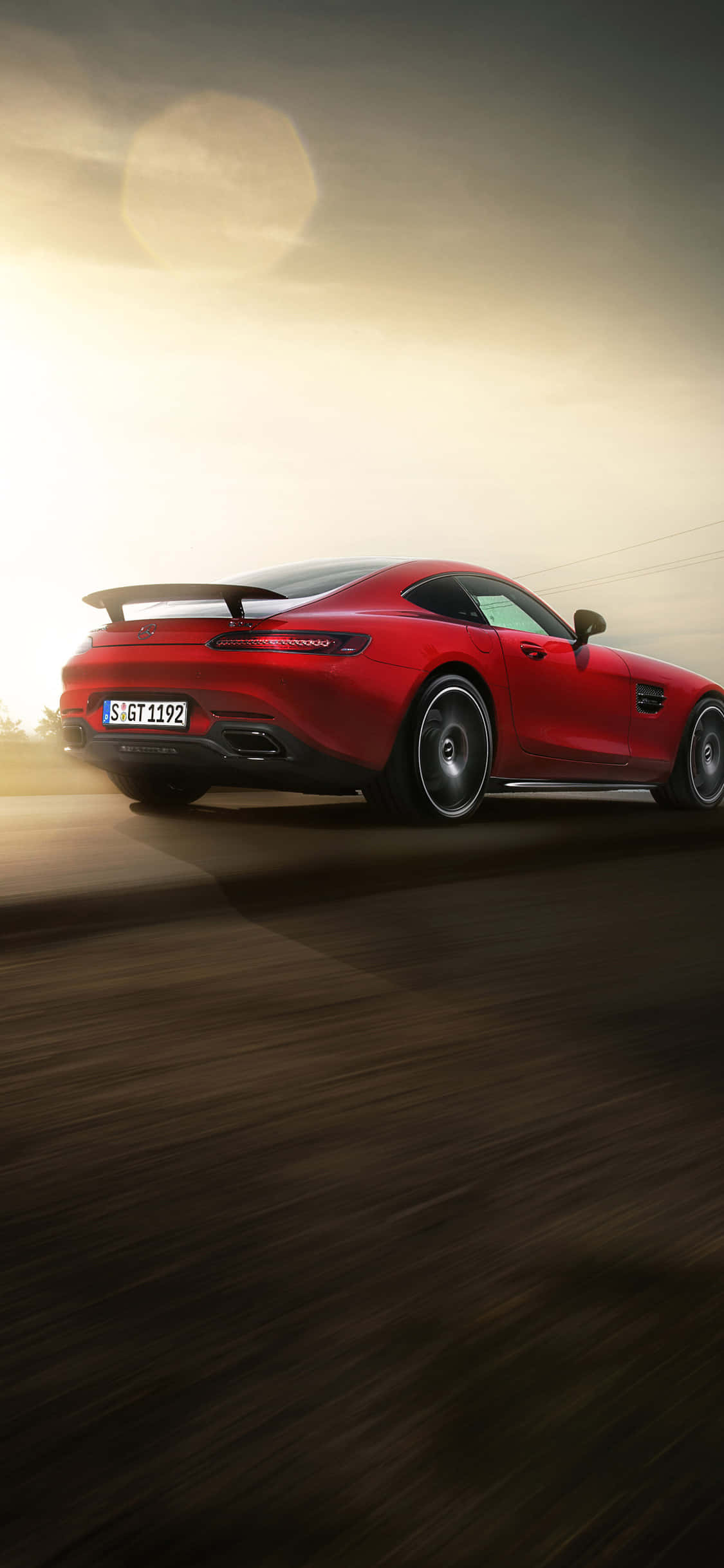 พื้นหลัง iPhone X AMG GT-R ท้ายสีแดง AMG GT วอลเปเปอร์