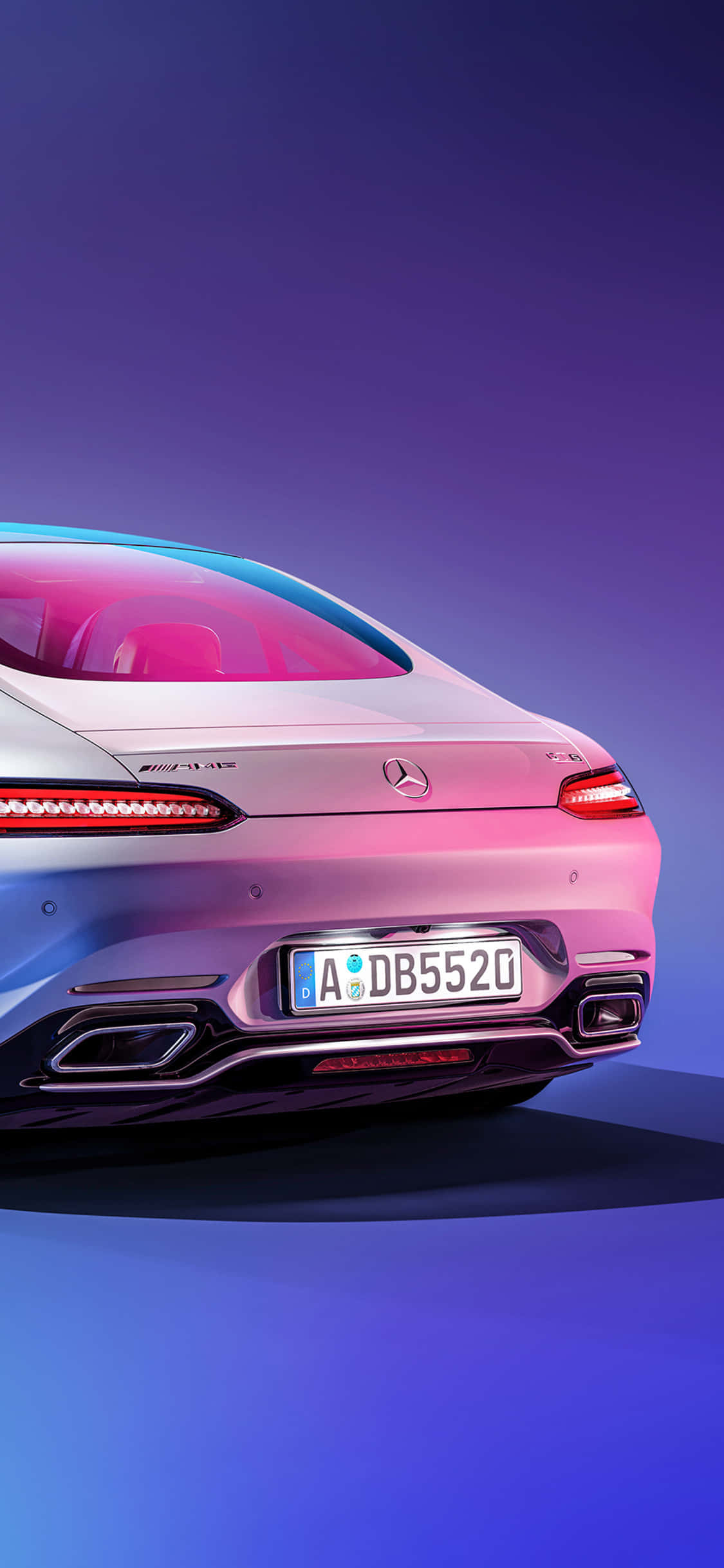 พื้นหลัง iPhone X AMG GT-R ท้ายสีขาว AMG GT วอลเปเปอร์