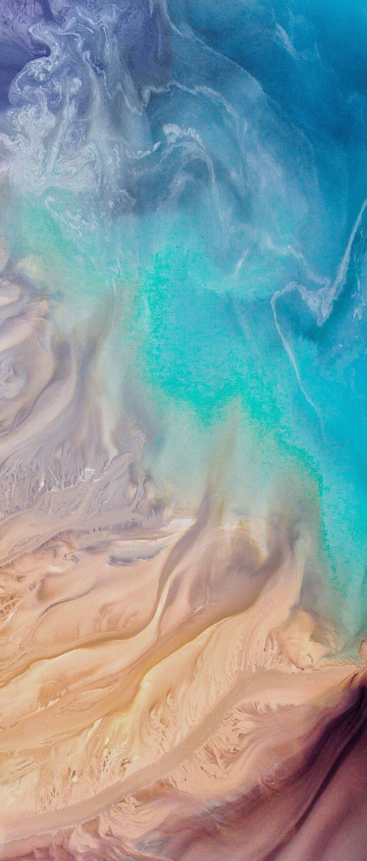 iPhone X ชายหาดคลื่นซัดทราย วอลเปเปอร์