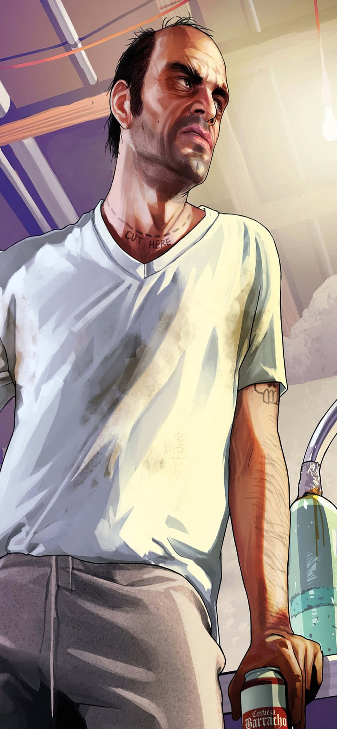 พื้นหลัง iPhone X Grand Theft Auto V เทรเวอร์แบบสบายๆ วอลเปเปอร์